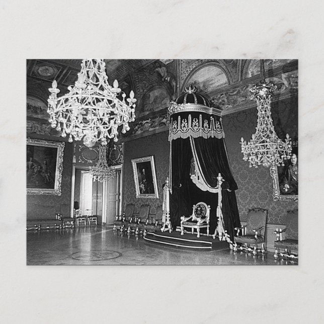 Cartão Postal Vintage Mônaco Prince Palace The Thron (Frente)
