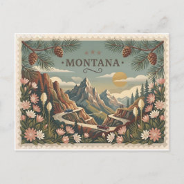 Cartão Postal Vintage Montana Travel Poster Art