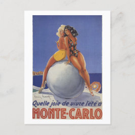 Cartão Postal Vintage Monte Carlo Duas Mulheres em Fatos de Swim