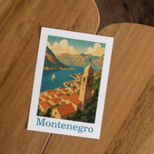 Cartão Postal Vintage Montenegro Kotor Bay Viagem