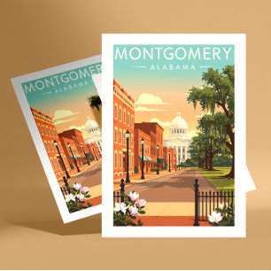 Cartão Postal Vintage Montgomery Alabama