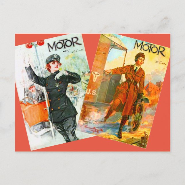 Cartão Postal "Vintage Motor Magazine Covers" (Frente)