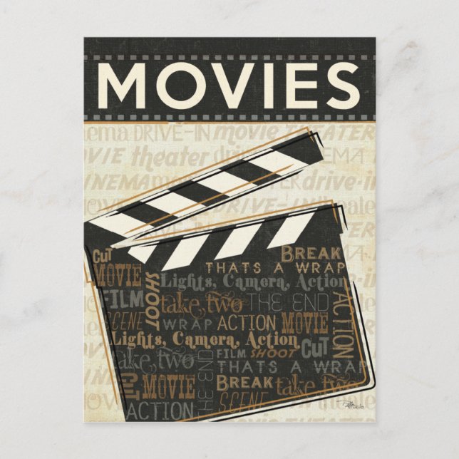 Cartão Postal Vintage Movie Clapper (Frente)
