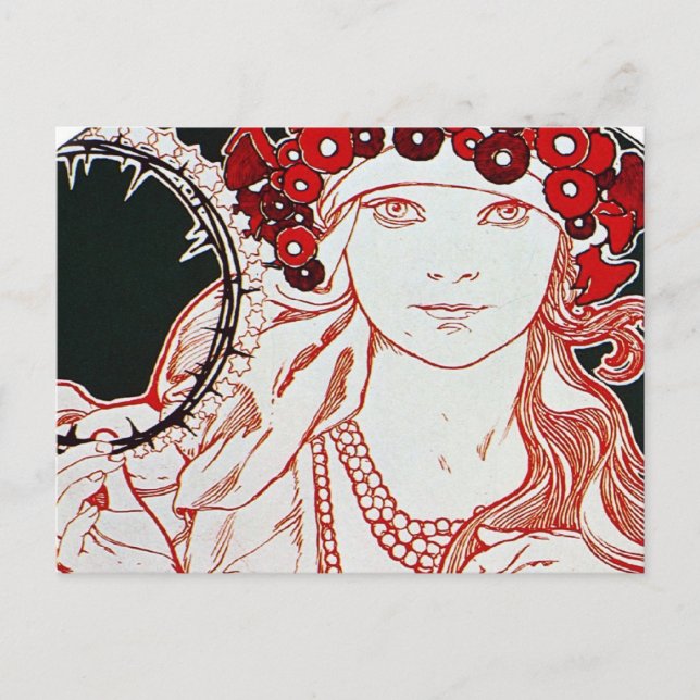 Cartão Postal Vintage Mucha (Frente)
