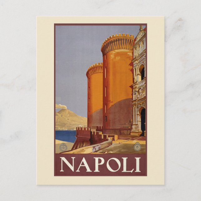 Cartão Postal Vintage Nápoles Itália Napoli Italia Viagem (Frente)