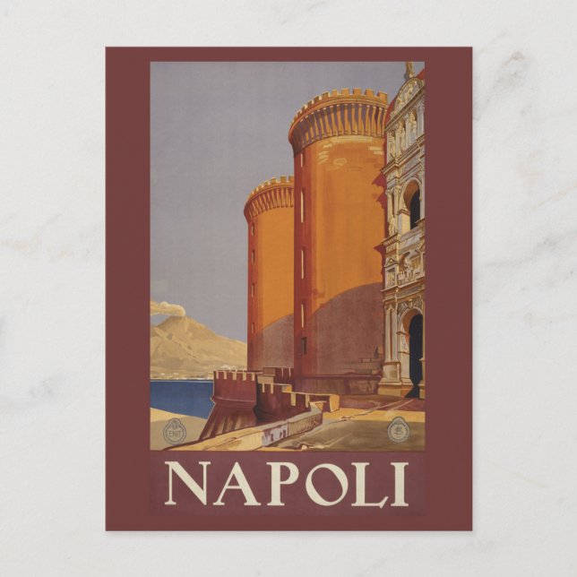 Cartão Postal Vintage Napoli (Nápoles) — Itália (Frente)