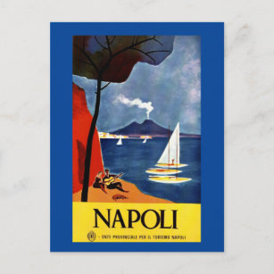 Cartão Postal Vintage Napoli Viagem Love Romance