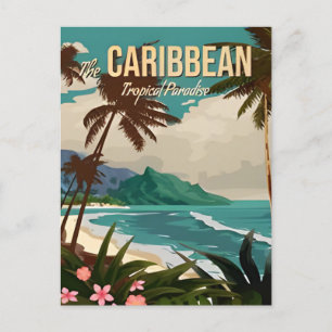 Cartão Postal Vintage nassau Bahamas as férias de caribe