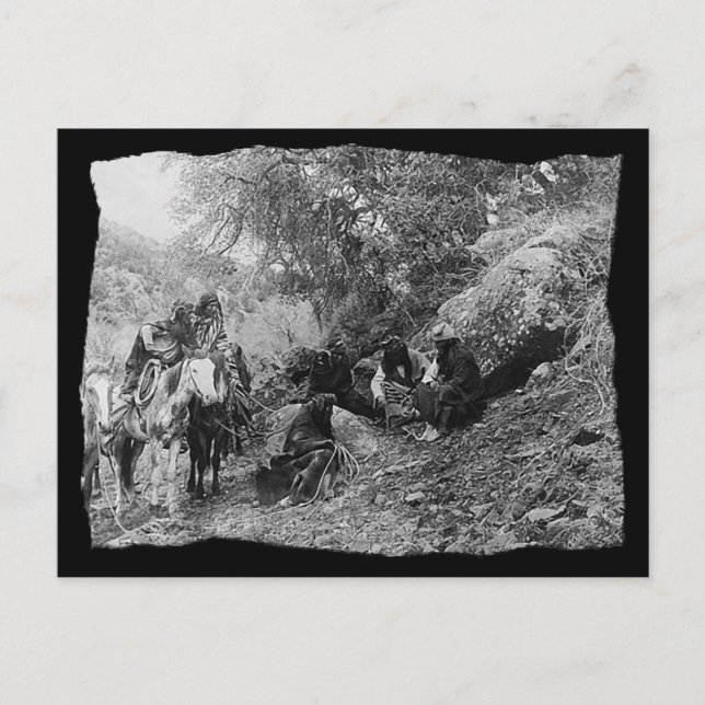 Cartão Postal Vintage Native American Apache Storytell (Frente)