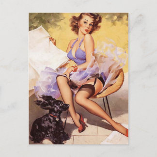 Cartão Postal Vintage Naughet Pin Up Girl