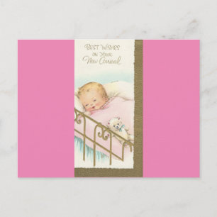 Cartão Postal Vintage "New Arrival" Baby