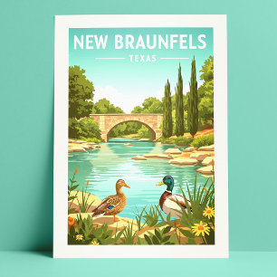 Cartão Postal Vintage New Braunfels Texas