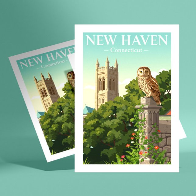 Cartão Postal Vintage New Haven Connecticut (Criador carregado)