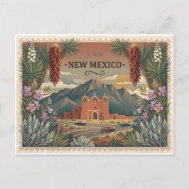 Cartão Postal Vintage New Mexico Travel Poster Art
