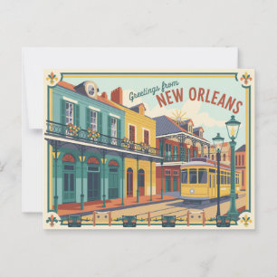 Cartão postal Vintage New Orleans Saudações de