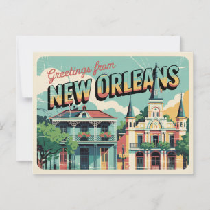 Cartão postal Vintage New Orleans Saudações de