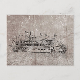 Cartão Postal Vintage New Orleans Stern Wheeler Postcard