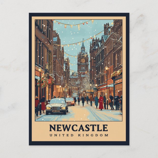 Cartão Postal Vintage Newcastle (Frente)