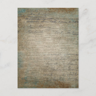 Cartão Postal Vintage Newspaper Painted