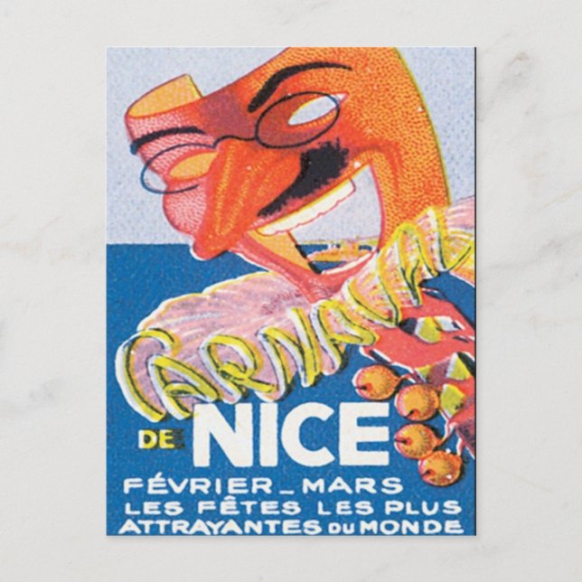 Cartão Postal Vintage Nice France Mars (Frente)