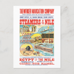 CARTÃO POSTAL VINTAGE NILE STEAMBOAT