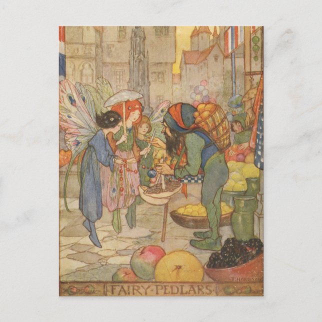 Cartão Postal Vintage - No Mercado Da Fada, (Frente)