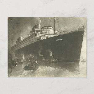 Cartão Postal Vintage Norddeutsche Lloyd D. Europa Cargo