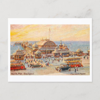 Cartão Postal Vintage North Pier, Blackpool