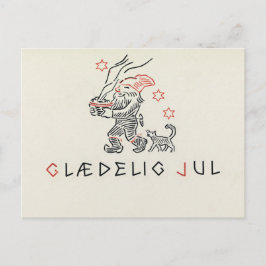 Cartão Postal Vintage Norway Christmas Card Glaedeling Jul