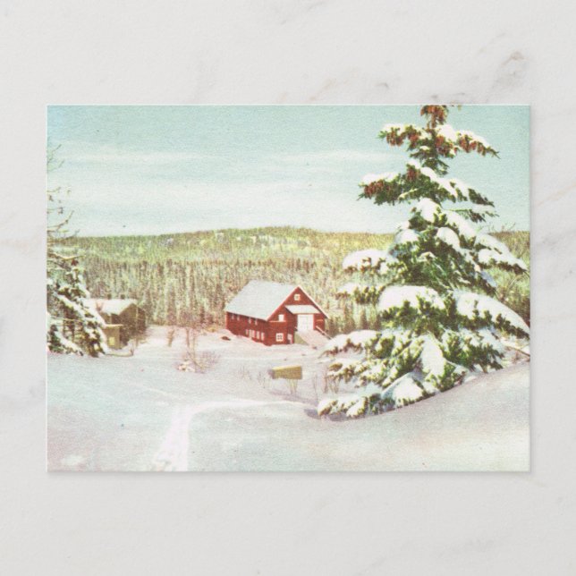 Cartão Postal Vintage Norway, inverno nas montanhas (Frente)