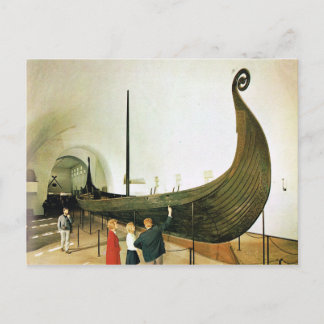 Cartão Postal Vintage Norway, Oslo, Gokstad Viking SHip, 1956