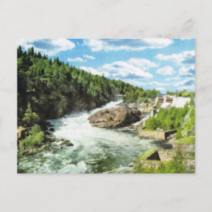 Cartão Postal Vintage Norway, Salmon leap