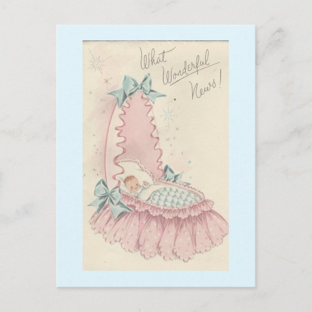 Cartão Postal Vintage "Notícias Maravilhosas" Baby (Frente)