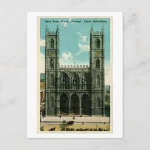 Cartão Postal Vintage Notre Dame Church Montreal