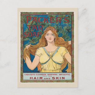 Cartão Postal Vintage Nouveau Hair Product Soap