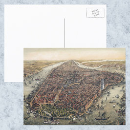 Cartão Postal Vintage Nova Iorque, Manhattan, ponte do Brooklyn