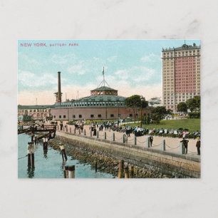 Cartão Postal Vintage Nova York, Parque da Bateria