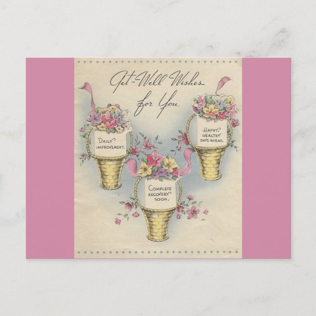 Cartão Postal Vintage Obter Boquetes 2 (Frente)