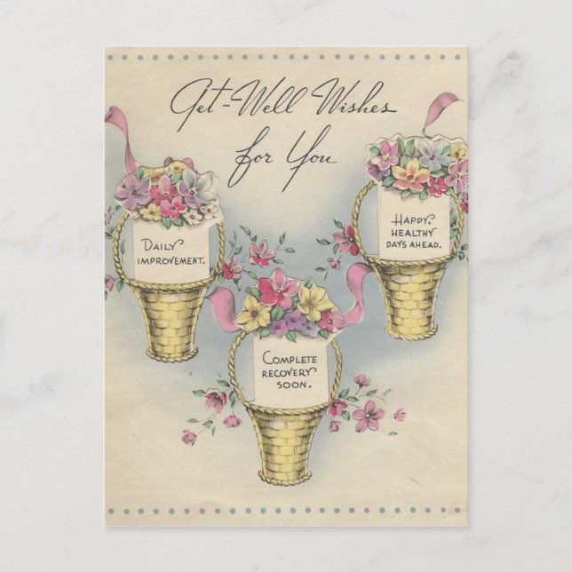 Cartão Postal Vintage Obter Boquetes 2 (Frente)