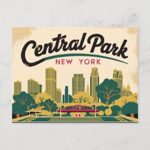 Cartão Postal Vintage of Central Park, Nova Iorque