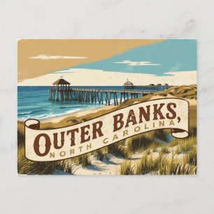 Cartão Postal Vintage of the Outer Banks, Carolina do Norte