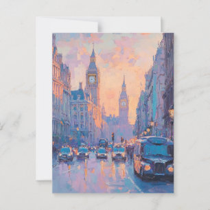 Cartão Postal Vintage Oil Painting Viagem Postcard London
