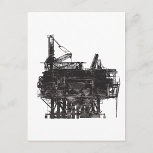 Cartão Postal Vintage Oil Rig