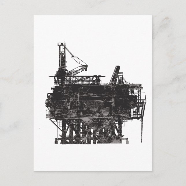 Cartão Postal Vintage Oil Rig (Frente)