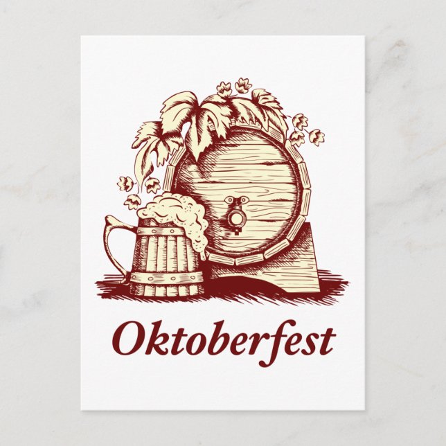Cartão Postal Vintage Oktoberfest (Frente)