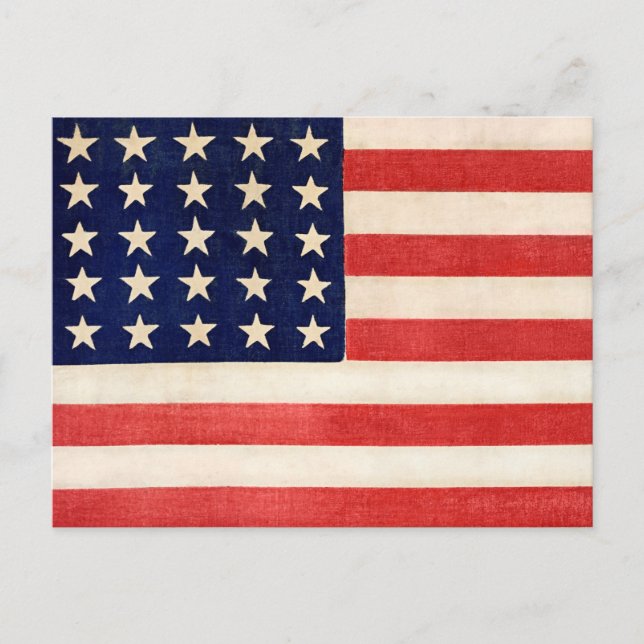 Cartão Postal Vintage Old American Flag (Frente)