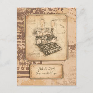 Cartão Postal Vintage Old Fashion Art Autor/Escritor Gift