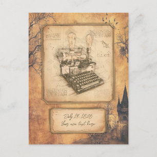 Cartão Postal Vintage Old Fashion Art Autor/Escritor Gift