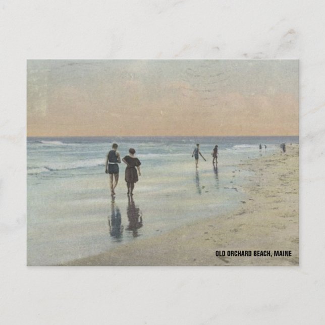 Cartão Postal Vintage Old Orchard Beach, Maine (Frente)