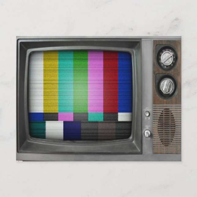 Cartão Postal Vintage Old TV Retro Nostalgia (Frente)